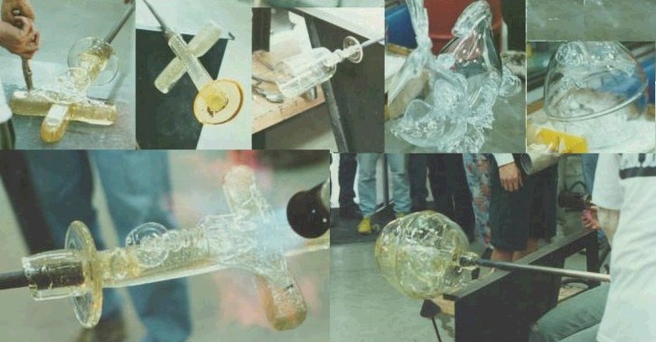 Images of projects of the B Team, 1993, at Bowling Green State U.