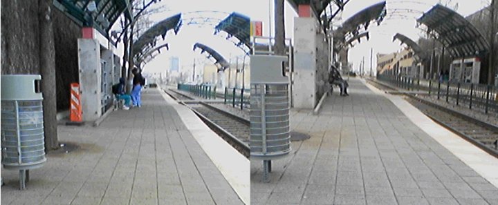 Raised portions of platforms in Cedars Station showing first car area extending full width of platform - both sides.