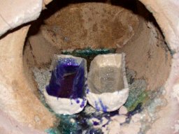 Glory hole with refractory clay boats