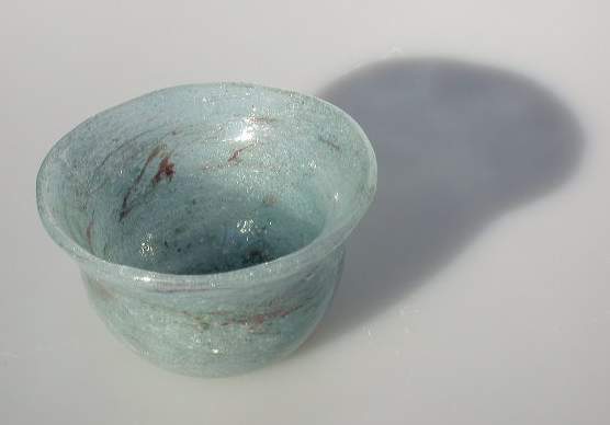 Bowl blown with frothy glass