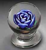 Blue rose paperweight made with crimp