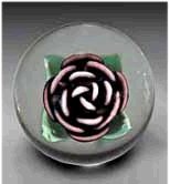 Purple rose paperweight made with crimp