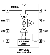 Drawing of 597 8 pin integrated circuit chip