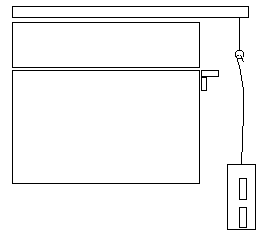 Sideview drawing of annealler showing hinge shelf and counterweight