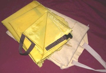 Bag sewn to carry windbreaker skirt and pad