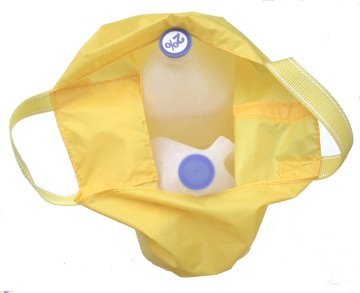 Bag sewn of yellow ripstop nylon