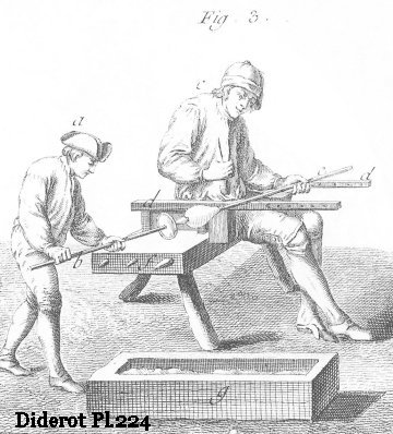 Diderot image of gaffers bench making goblets