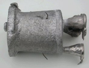 Optic casting showing wires and side view