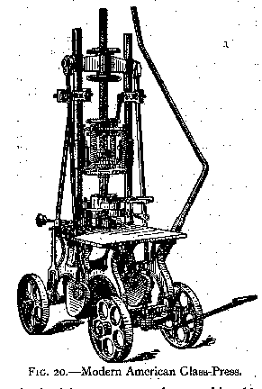 Manual pressed glass machine ca. 1911 from Encyclopaedia Britannica