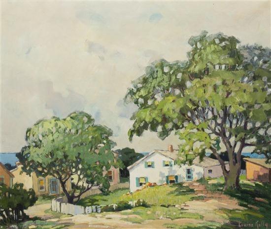 Image of painting of Cape Cod house sold at auction