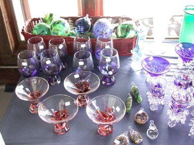 John Olesen glass pieces display