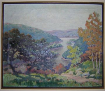 Louise Kelly paiting "The Valley of Saint Croix"