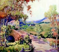 Louise Kelly "A Fine Day in August" paintng at Treadway Gallery 1999 sale