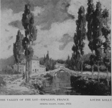 Louse Kelly painting "Valley of the Lot - Espalion"