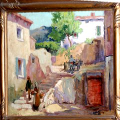 Louse Kelly painting Corsica very early