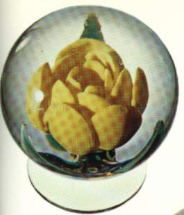 Yellow crimp made paperweight