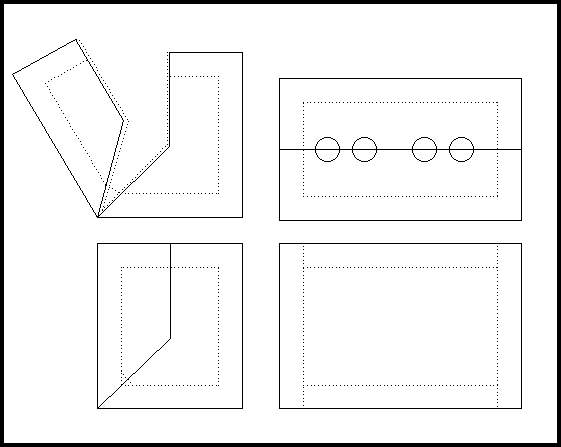 Drawing of sheet metal garage for storing hot glass objects while working