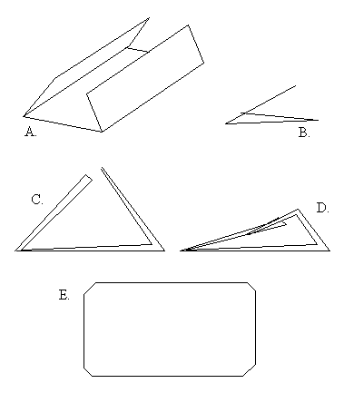 Drawing of steps in folding newspaper to make a pad