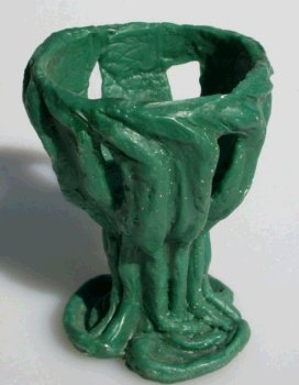Wax original of drapery goblet from 3 pieces