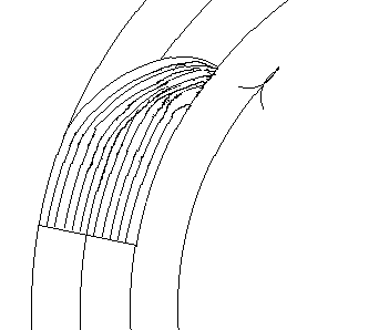 Surface flow of glass on rotating pipe