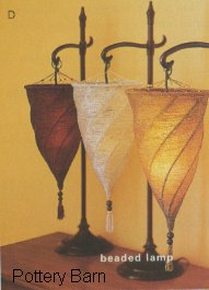 Cloth lamps that could be glass, from Pottery Barn catalog