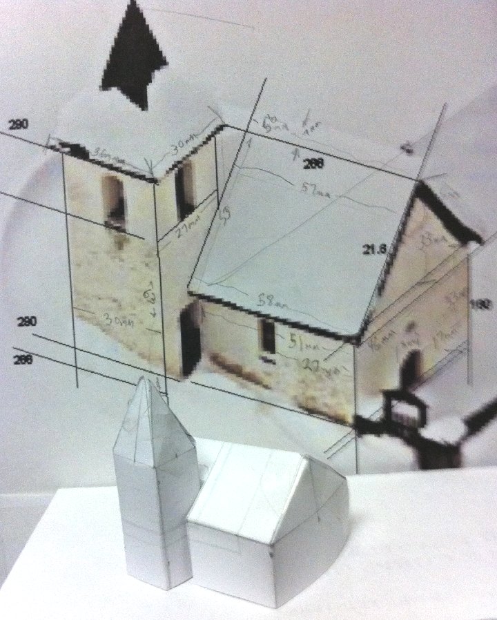 Snow Church paper model with picture 