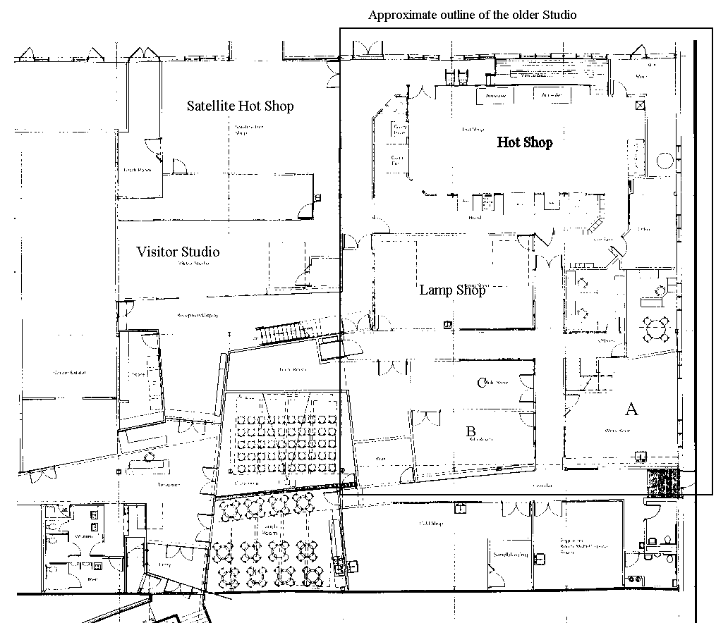 Corning Museum Studio, floor plan, drawing