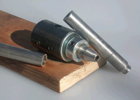 Ends of stainless steel pipe and punty with jig