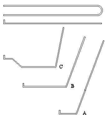 Drawings of various wire stands for water feature